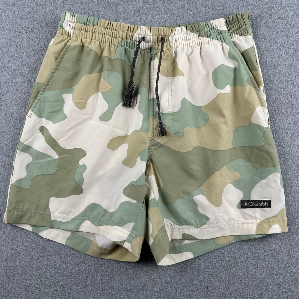 Columbia Shorts Mens S Green Camo PFG Backcast III Water Performance Casual